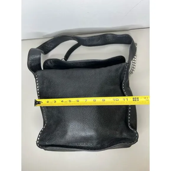 Michael Kors Handbag Astor Studded Black Leather Shoulder Bag Slouchy - Picture 12 of 16